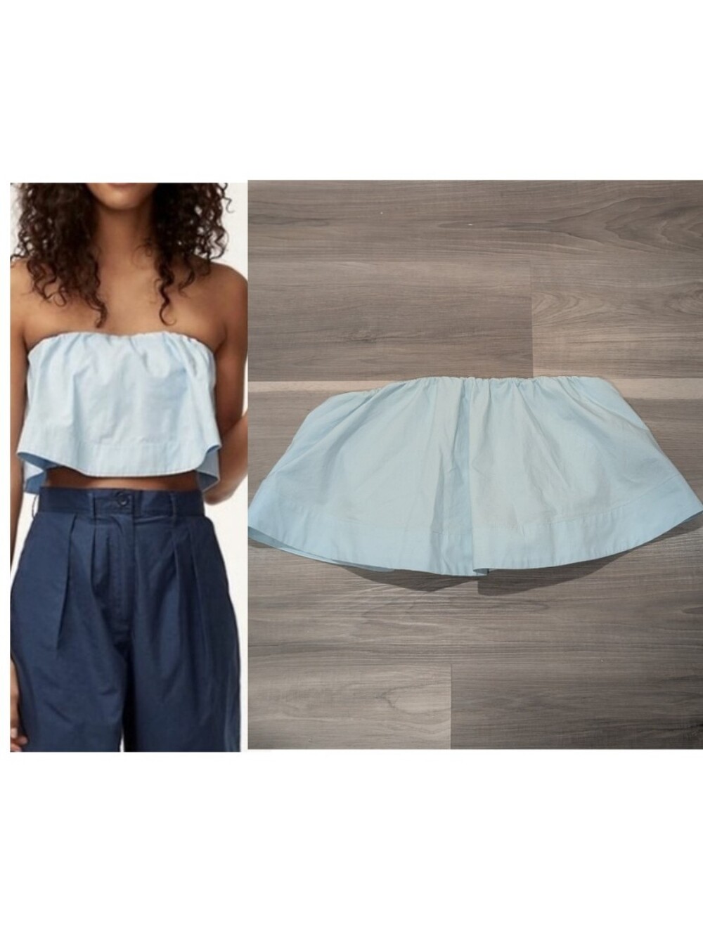 Aritzia Wilfred | Bonaventure Strapless Top In Mint Blue